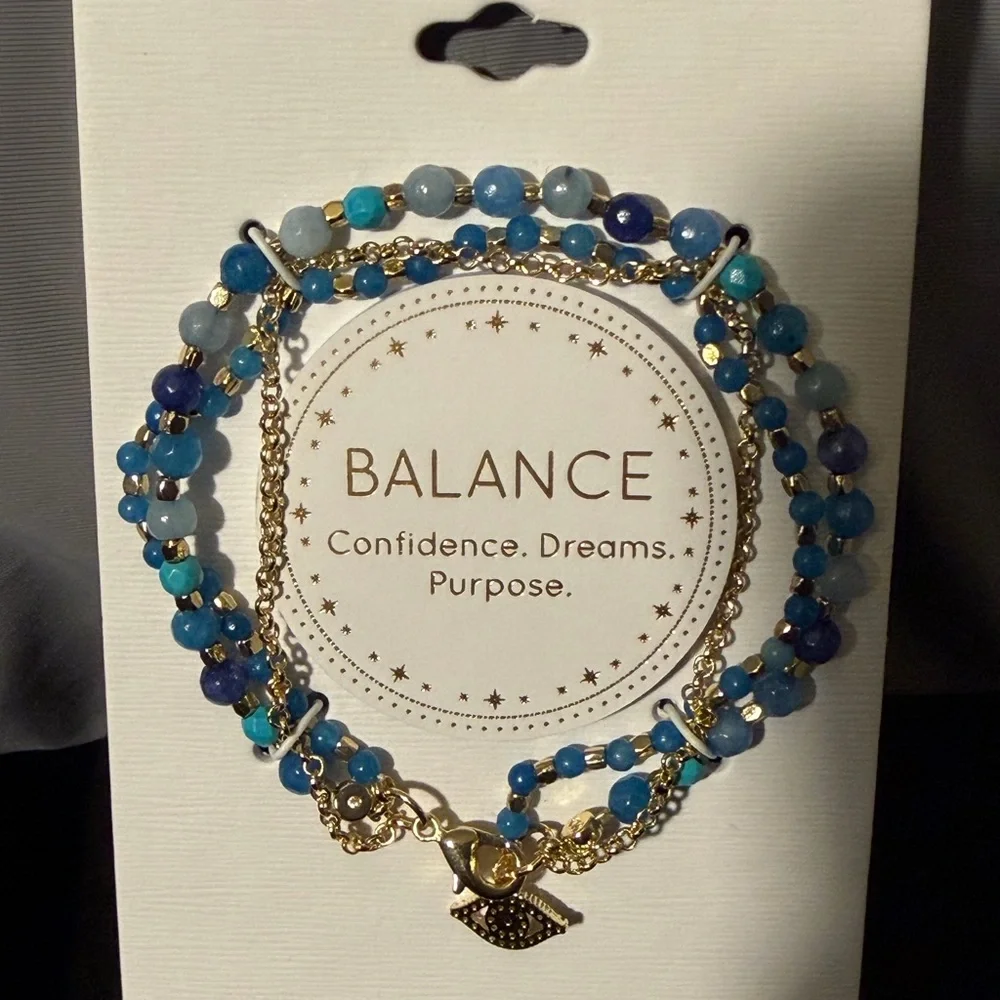 Unwritten Blue and Gold Multi-Strand Bracelet - Picture 4 of 6
